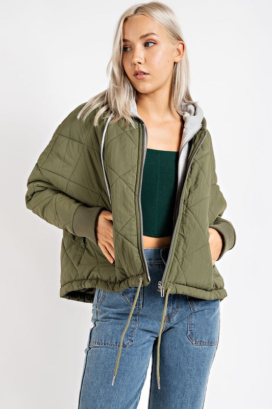 Between Us Jacket in Olive/Grey