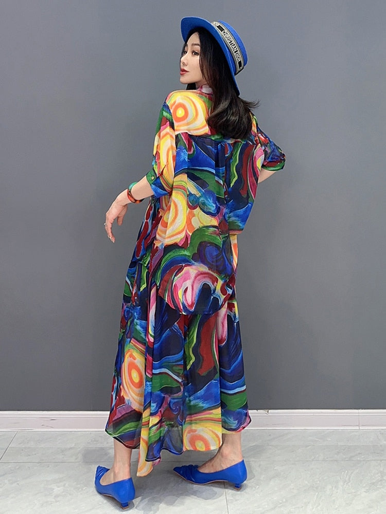 Marie Vintage Oversized Top & Skirt 2-Piece Set